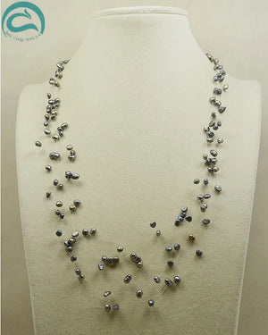 Baroque 6-Row Illusion Pearl Necklace