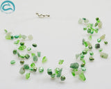 Green Jades 9rows Illusion Pearl Necklace for Women