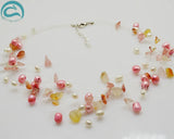 Multicolor 9rows Illusion Pearl Crystal Necklace