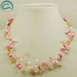 Multicolor 9rows Illusion Pearl Crystal Necklace