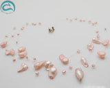 Pink Baroque 3rows Illusion Pearl Necklace