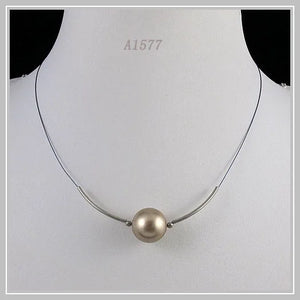Handmade Silver Shell Pearl Necklace 16MM