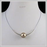 Handmade Silver Shell Pearl Necklace 16MM