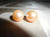 Pink Lavender Real Freshwater Pearl Earrings 10-10.5mm