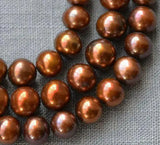 Real Freshwater Potato Loose Pearl Brown 7-8mm Full Strand