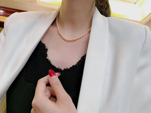 6-7mm Pink Freshwater Pearl Necklace Women Jewelry