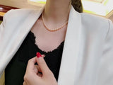 6-7mm Pink Freshwater Pearl Necklace Women Jewelry