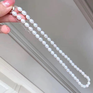 Rice Pearl Necklace 6-7mm Freshwater Pearl Necklace for Women