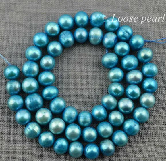 7-8mm Sky Freshwater Pearl Loose Beads Full Strand