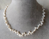 Tiny Pearl Necklace 4x6mm Freshwater Pearl 18Inches Women Gift Jewelry
