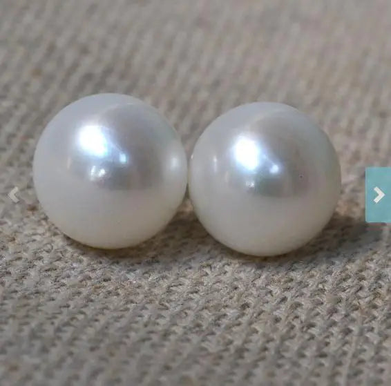 Freshwater Pearl Stud Earrings 12-12.5mm Silver Jewelry