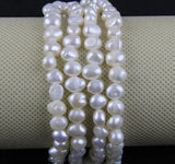White 7-8MM Baroque Freshwater Pearl Loose Beads Full Strand