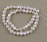 White 7-8MM Baroque Freshwater Pearl Loose Beads Full Strand