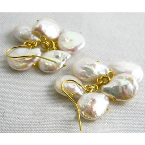 Baroque Freshwater Pearl Dangle Earrings 925 Silver Charming Women Gift
