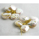 Baroque Freshwater Pearl Dangle Earrings 925 Silver Charming Women Gift