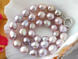 Pink Lavender Freshwater Pearl Necklace Fine Jewelry Women Gift