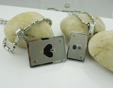 Stainless Steel Poker Card Pendant Necklace with Free Chain
