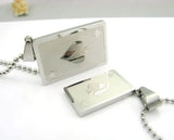 Stainless Steel Poker Card Pendant Necklace with Free Chain