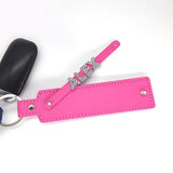 Personalized Rhinestone Letter Key Chain with Adjustable PU Leather