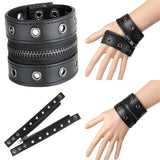 Punk Gothic Denim Zipper Leather Cuff Bracelet Wristband Charm Bracelet