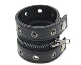 Punk Gothic Denim Zipper Leather Cuff Bracelet Wristband Charm Bracelet