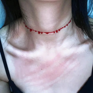 Red Blood Droplet Choker Chain Necklace Gothic Punk Blood Short Chain
