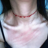 Red Blood Droplet Choker Chain Necklace Gothic Punk Blood Short Chain