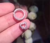 Heart Shape Pendant AAAAA Zircon CZ 925 Sterling Silver Wedding Jewelry Gift