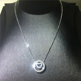 Heart Shape Pendant AAAAA Zircon CZ 925 Sterling Silver Wedding Jewelry Gift