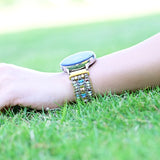 Agate Laurel-green Wax Rope Knit Smart Watch Band