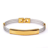 Sequin Snake Chain Link Charm Bracelet Stainless Steel