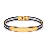Sequin Snake Chain Link Charm Bracelet Stainless Steel