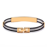 Sequin Snake Chain Link Charm Bracelet Stainless Steel