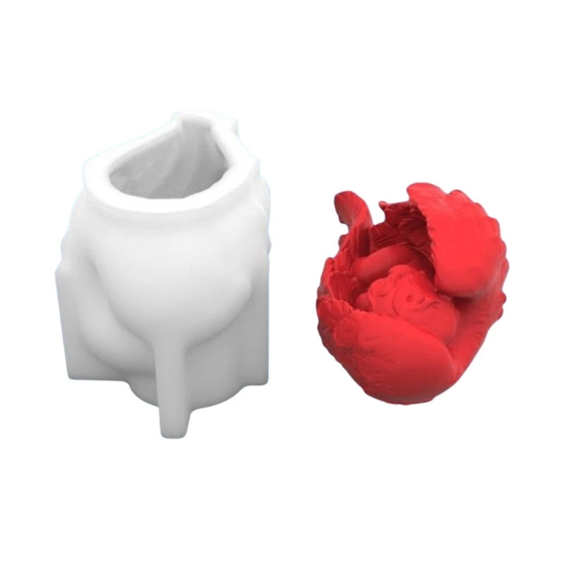 Silicone Candle Resin Molds Woman Baby-Wing Moulds for Valentine Gift
