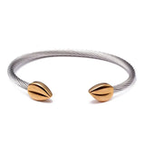 Men Women Sporty Open Cuff Bangles Stainless Steel Charm Bracelets