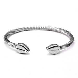 Men Women Sporty Open Cuff Bangles Stainless Steel Charm Bracelets
