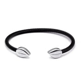 Men Women Sporty Open Cuff Bangles Stainless Steel Charm Bracelets