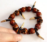 Skull Tooth Bracelet Mens Biker Jewelry