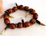 Skull Tooth Bracelet Mens Biker Jewelry