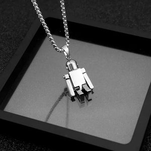 Stainless Steel Limb Activity Robot Pendant Necklace