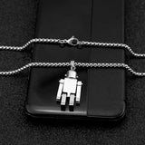 Stainless Steel Limb Activity Robot Pendant Necklace