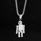 Stainless Steel Limb Activity Robot Pendant Necklace