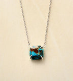 Turquoise Stone Pendant Choker Necklace for Women