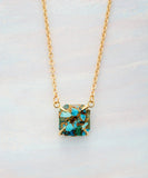 Turquoise Stone Pendant Choker Necklace for Women