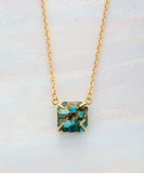 Turquoise Stone Pendant Choker Necklace for Women