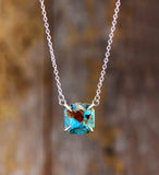Turquoise Stone Pendant Choker Necklace for Women