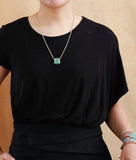 Turquoise Stone Pendant Choker Necklace for Women