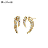 Pave Double Spike CZ Ear Jacket Studs