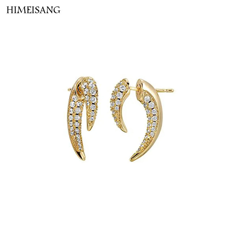 Pave Double Spike CZ Ear Jacket Studs