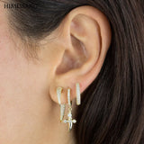 Pave Double Spike CZ Ear Jacket Studs
